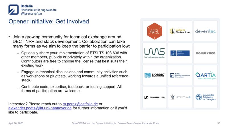 LinkedIn-Beitrag über Opener Initiative und DECT NR+